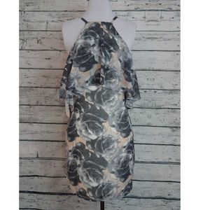 Lulu's Grey Pink Floral Print Dress